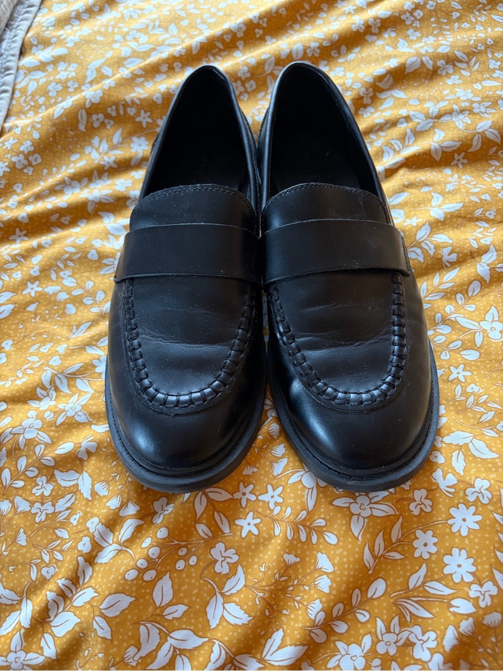 Black Leather Penny Loafers